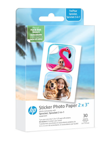 HP Papel Zink Recortado - Pack de 30