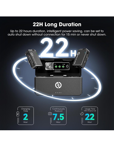 Hollyland Lark MAX DUO con 2 micrófonos lavalier