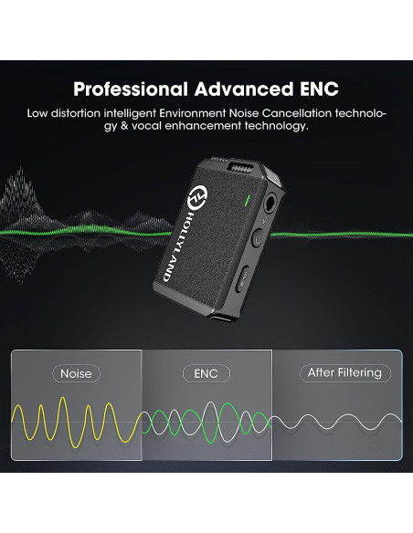 Hollyland Lark MAX DUO con 2 micrófonos lavalier