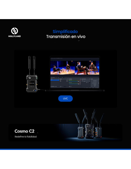 Sistema de transmisión inalámbrico Hollyland COSMO C2 2TX & 1RX