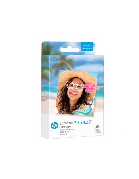 HP Papel Zink Sprocket 3.5x4.25 - Pack de 20