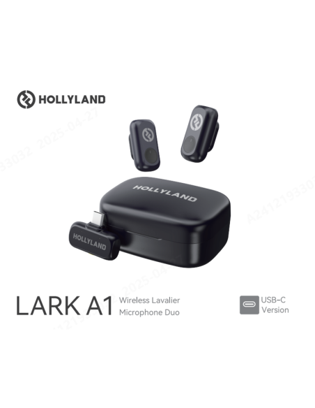 Micrófono Inalámbrico HOLLYLAND LARK A1 DUO-TYPE-C  (CON ESTUCHE DE CARGA)