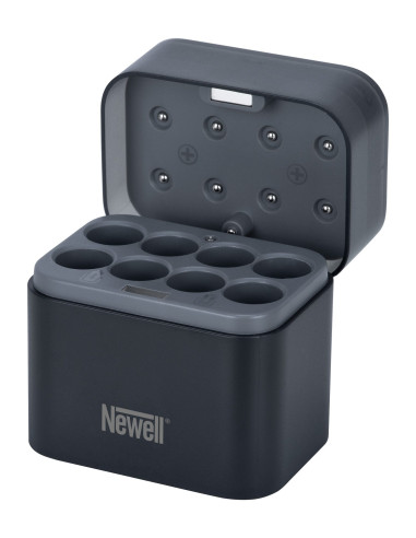 Estuche cargador Newell de 8 canales AA Li-ion/NiMH