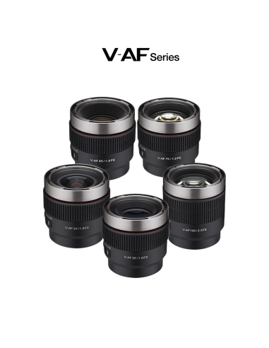 KIT 5 OBJETIVOS V-AF Y MALETA RÍGIDA V-AF SAMYANG