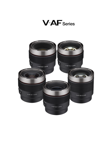 KIT 5 OBJETIVOS V-AF Y MALETA RÍGIDA V-AF SAMYANG