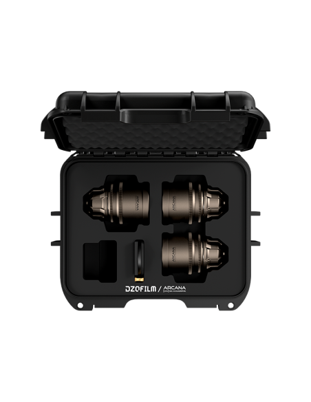 Kit de objetivos DZOFILM Arcana |  32/45/75mm T2.1 | Full frame 1.5X Hybrid Anamorphic Prime Lens | Montura PL
