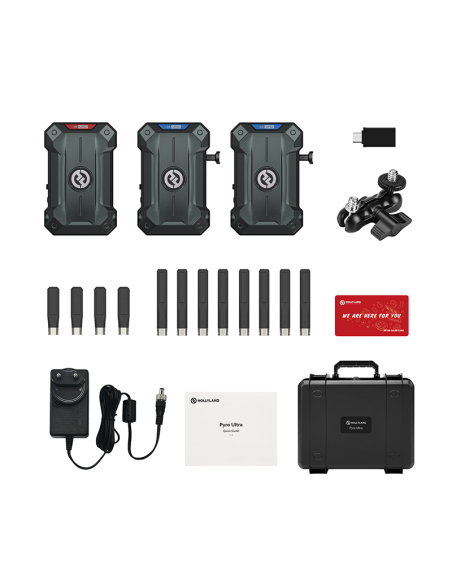 Hollyland Pyro Ultra 1TX & 2RX | Sistema de Transmisión de Vídeo Inalámbrico 4K Multi Monitor