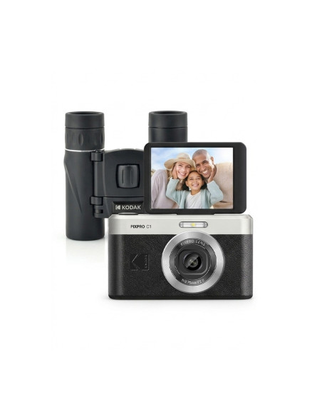 Bundle Kodak Pixpro C1 Black + Binocular Kodak BCS200 – Cámara Compacta + Prismáticos de Alta Precisión