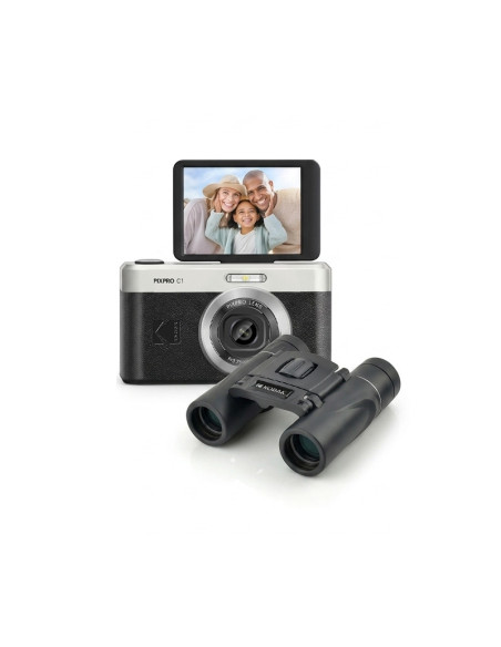 Bundle Kodak Pixpro C1 Black + Binocular Kodak BCS200 – Cámara Compacta + Prismáticos de Alta Precisión