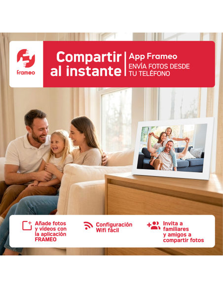 Marco de Fotos Digital Wi-Fi AgfaPhoto Realiview APF1000 WiFi GL 10" HD con Pantalla Táctil, App Frameo y 32 GB
