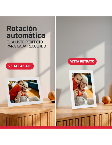 Marco de Fotos Digital Wi-Fi AgfaPhoto Realiview APF1000 WiFi GL 10" HD con Pantalla Táctil, App Frameo y 32 GB