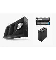 Newell cargador doble + 2 baterías NP-F970