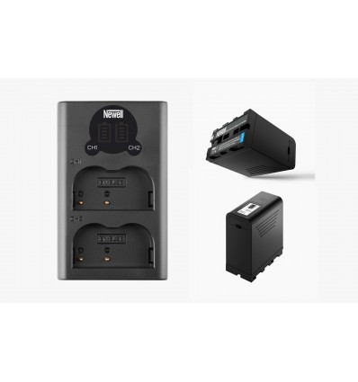 Newell cargador doble + 2 baterías NP-F970 