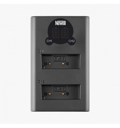 Newell cargador doble con LCD DL-USB-C para batería Panasonic DMW-BLC12