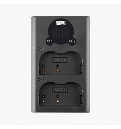 Newell cargador doble con LCD DL-USB-C para batería Panasonic DMW-BLF19
