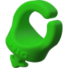 Clips para cables Verde 1/4" (Pack de 6)