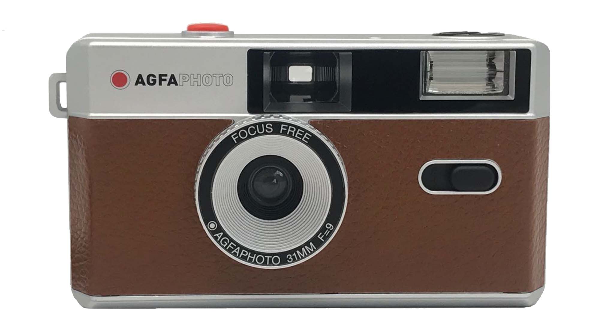 Agfaphoto Cámara Analógica Reutilizable con flash. Para carretes de 35mm.  Rojo